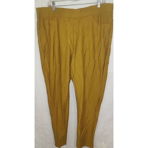 Maze Collection Women Levanta Cola Ankle Pant 3X Mustard Yellow Slimming NWT - Picture 1 of 8